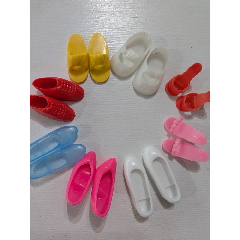 Vintage Barbie Doll Pilgrim Shoe‎ Lot Assorted Colors 8 Pairs